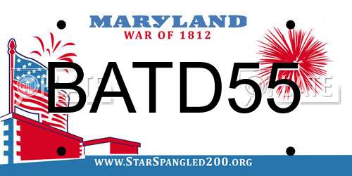 BATD55 Maryland License Plate