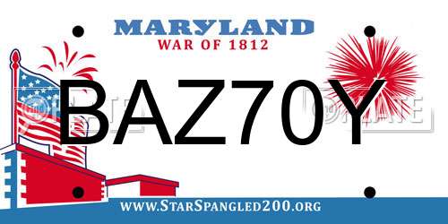 BAZ70Y Maryland License Plate