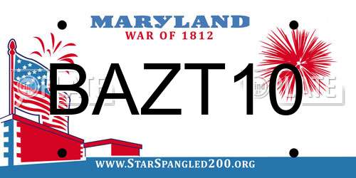 BAZT10 Maryland License Plate