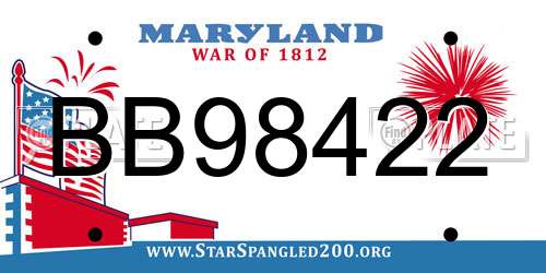 BB98422 Maryland License Plate