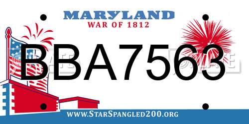 BBA7563 Maryland License Plate