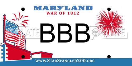 BBB Maryland License Plate