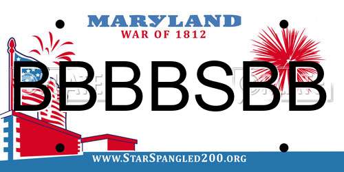 BBBBSBB Maryland License Plate