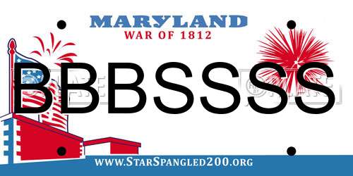 BBBSSSS Maryland License Plate