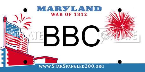 BBC Maryland License Plate