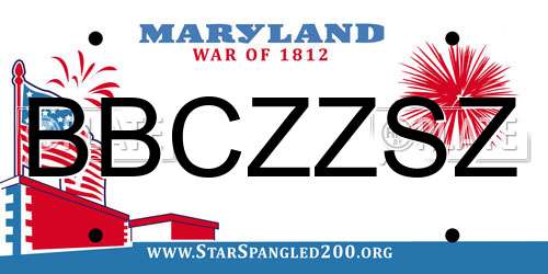 BBCZZSZ Maryland License Plate