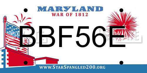 BBF56E Maryland License Plate