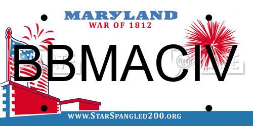 BBMACIV Maryland License Plate