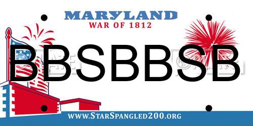 BBSBBSB Maryland License Plate