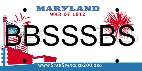 BBSSSBS Maryland License Plate