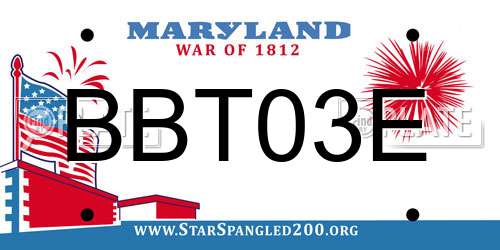 BBT03E Maryland License Plate