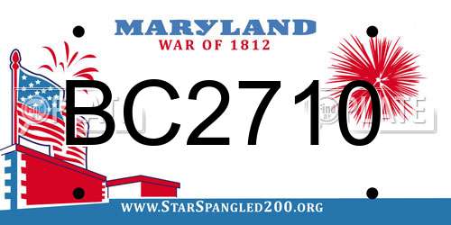 BC2710 Maryland License Plate