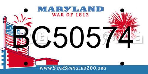 BC50574 Maryland License Plate