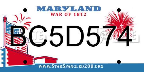 BC5D574 Maryland License Plate