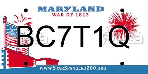 BC7T1Q Maryland License Plate