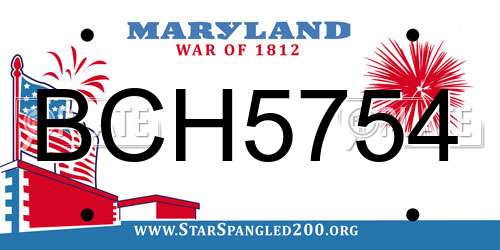 BCH5754 Maryland License Plate