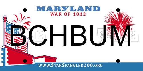 BCHBUM Maryland License Plate