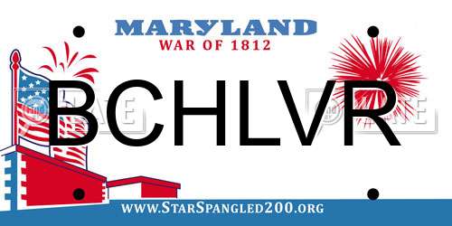 BCHLVR Maryland License Plate