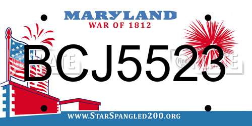 BCJ5523 Maryland License Plate