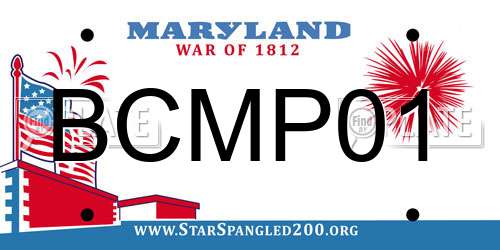 BCMP01 Maryland License Plate
