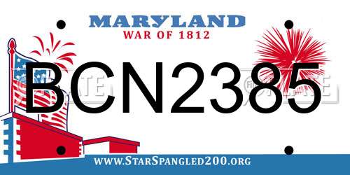 BCN2385 Maryland License Plate