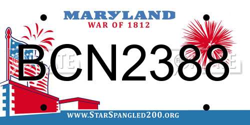BCN2388 Maryland License Plate