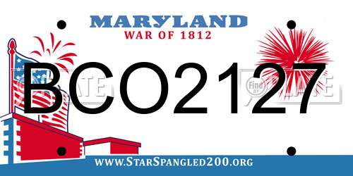BCO2127 Maryland License Plate