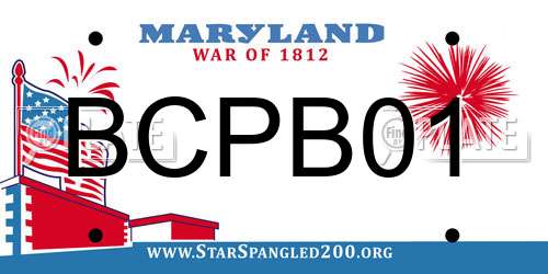 BCPB01 Maryland License Plate