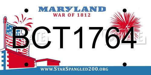 BCT1764 Maryland License Plate