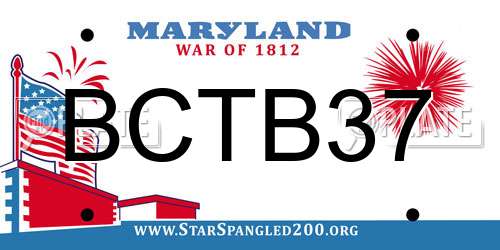BCTB37 Maryland License Plate