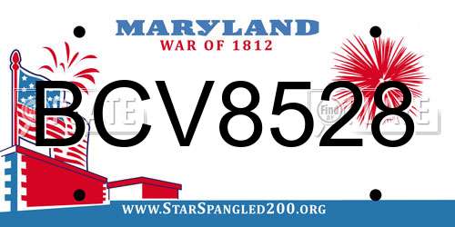 BCV8528 Maryland License Plate