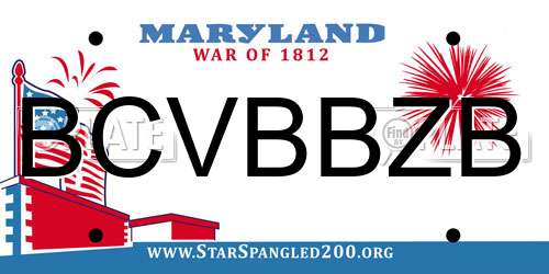 BCVBBZB Maryland License Plate
