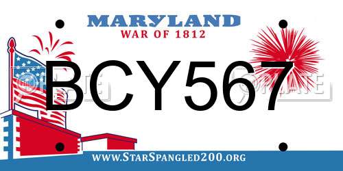 BCY567 Maryland License Plate