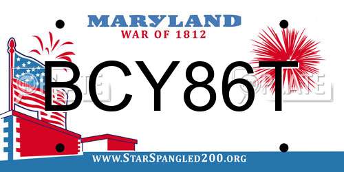 BCY86T Maryland License Plate