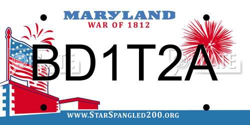 BD1T2A Maryland License Plate