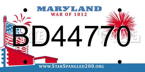 BD44770 Maryland License Plate