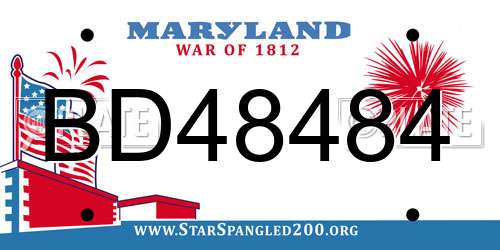 BD48484 Maryland License Plate