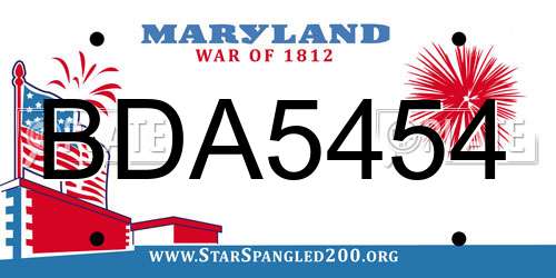 BDA5454 Maryland License Plate