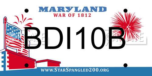BDI10B Maryland License Plate