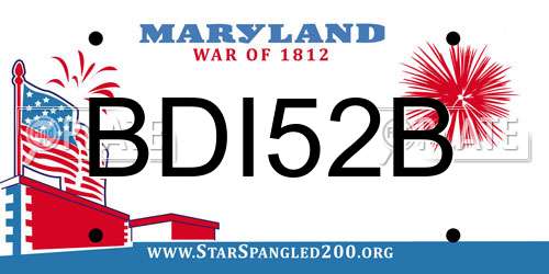 BDI52B Maryland License Plate