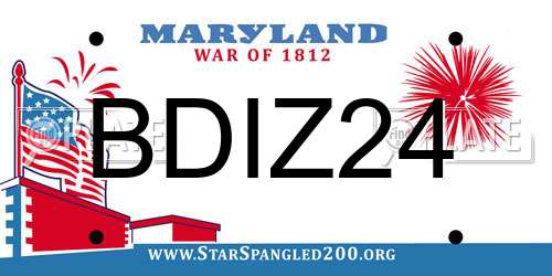 BDIZ24 Maryland License Plate