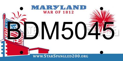BDM5045 Maryland License Plate