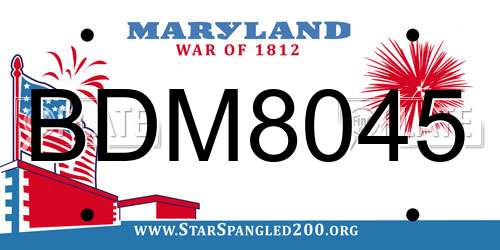 BDM8045 Maryland License Plate