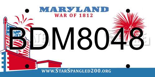 BDM8048 Maryland License Plate