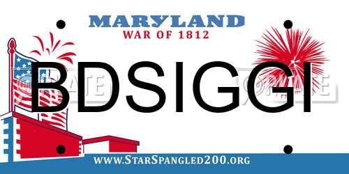 BDSIGGI Maryland License Plate