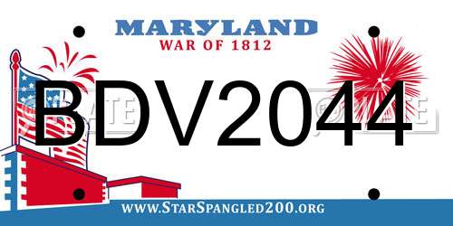 BDV2044 Maryland License Plate