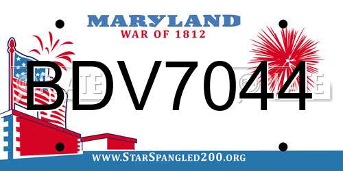 BDV7044 Maryland License Plate
