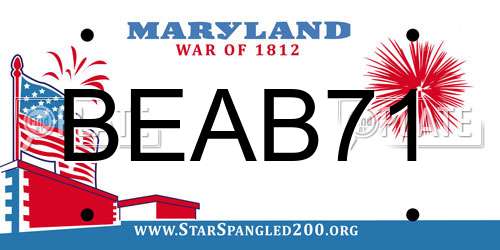 BEAB71 Maryland License Plate