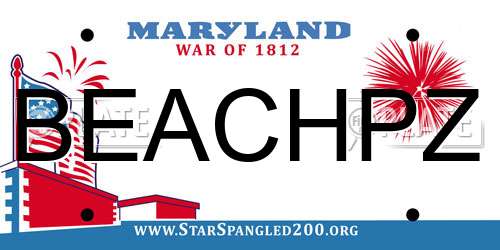 BEACHPZ Maryland License Plate