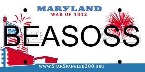BEASOSS Maryland License Plate
